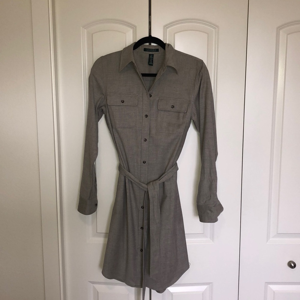 NWOT RALPH LAUREN wool shirt dress.